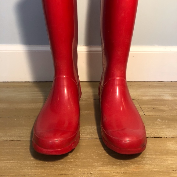 Red Hunter Wide Calf Rain Boots - Picture 7 of 7